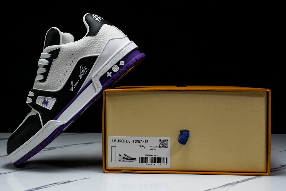 Louis Vuittоп Trainer Low 'Black White Violet Sole' - Image 21