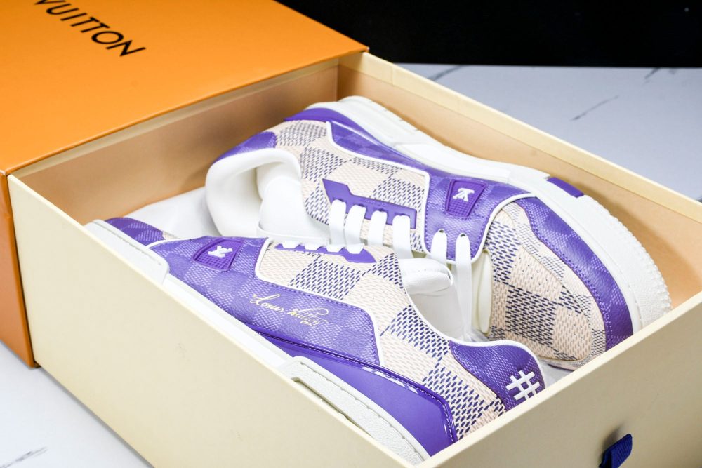 Louis Vuittоп Trainer Low 'Damier Purple' - Image 17