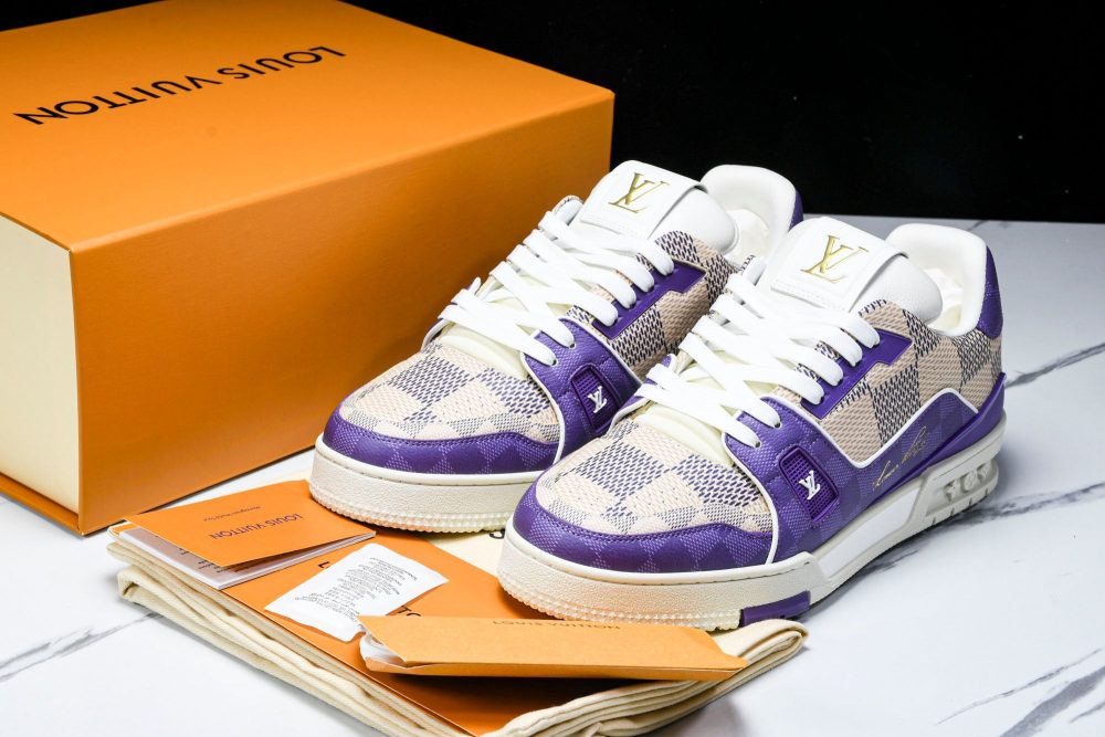 Louis Vuittоп Trainer Low 'Damier Purple' - Image 19