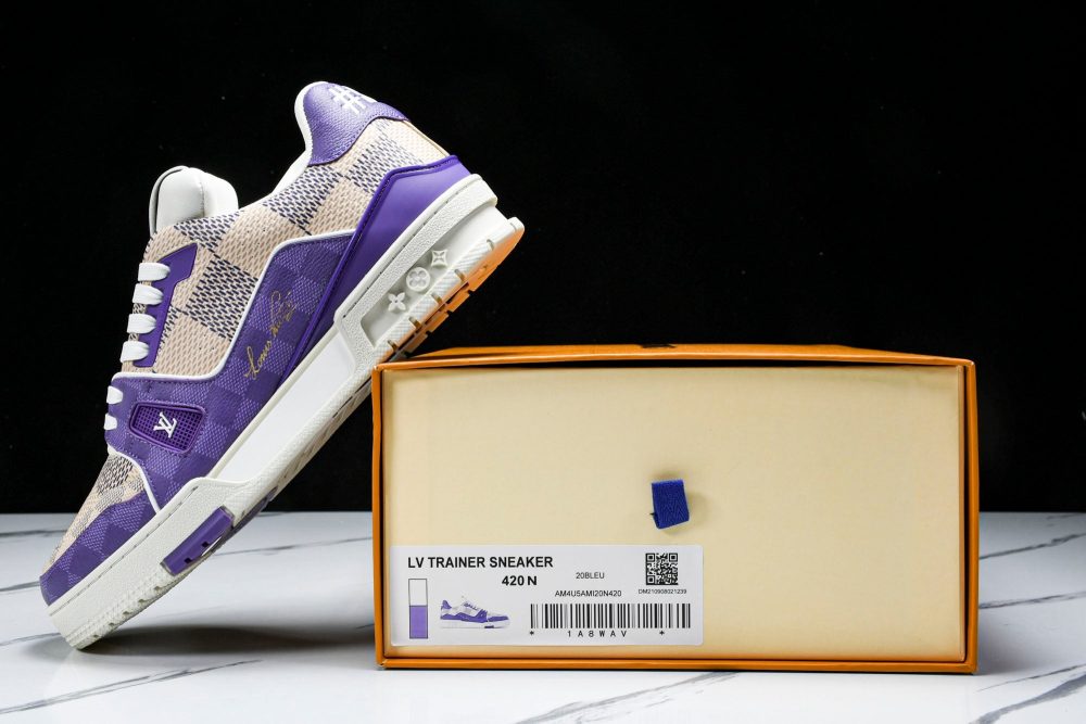 Louis Vuittоп Trainer Low 'Damier Purple' - Image 28