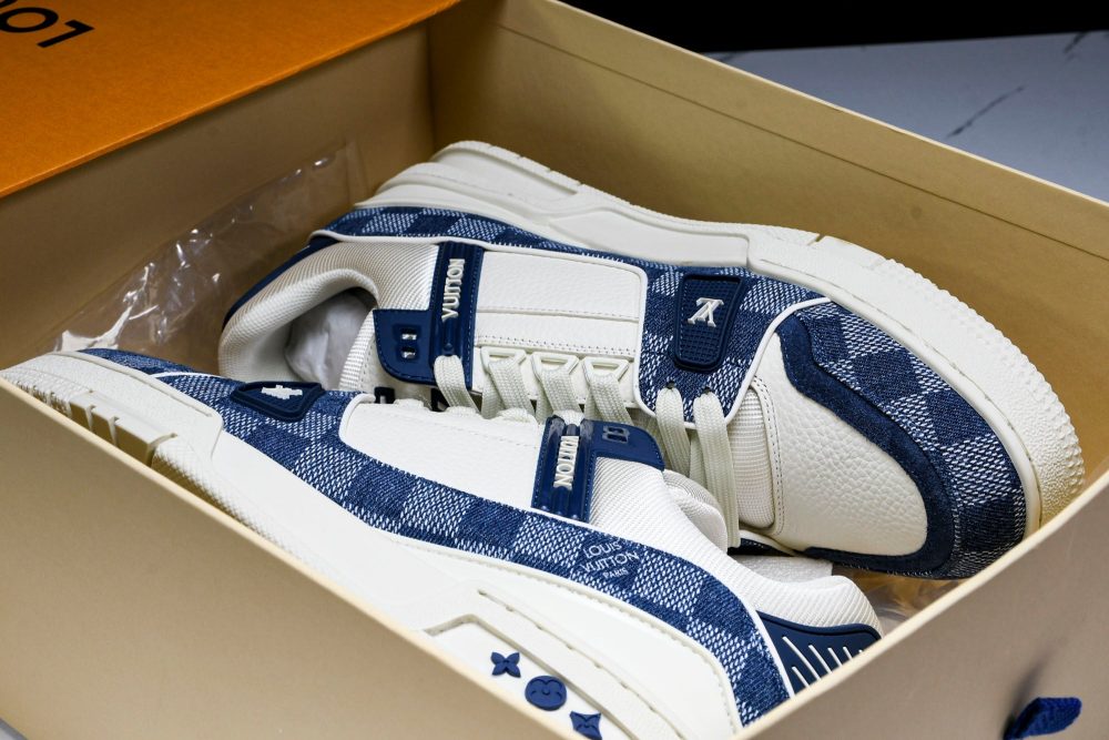 Louis Vuittоп Trainer Low 'Damier White Blue' - Image 21