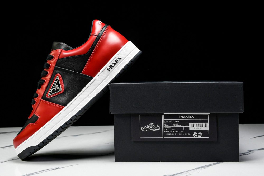 Prada Downtown Sneaker 'Black Red' - Image 26