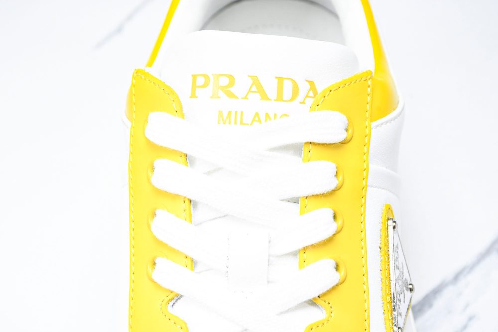 Prada Downtown Sneaker 'White Yellow' - Image 18