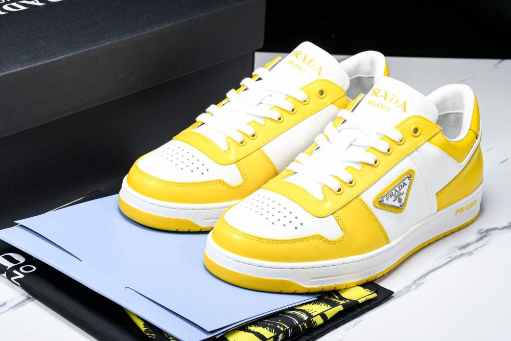 Prada Downtown Sneaker 'White Yellow' - Image 26