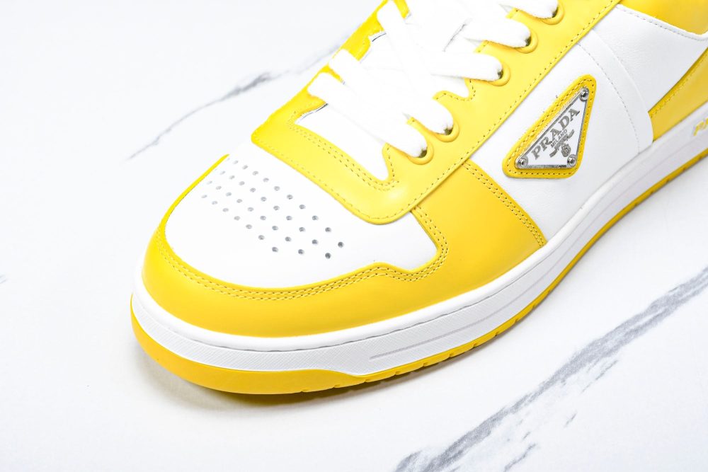 Prada Downtown Sneaker 'White Yellow' - Image 8