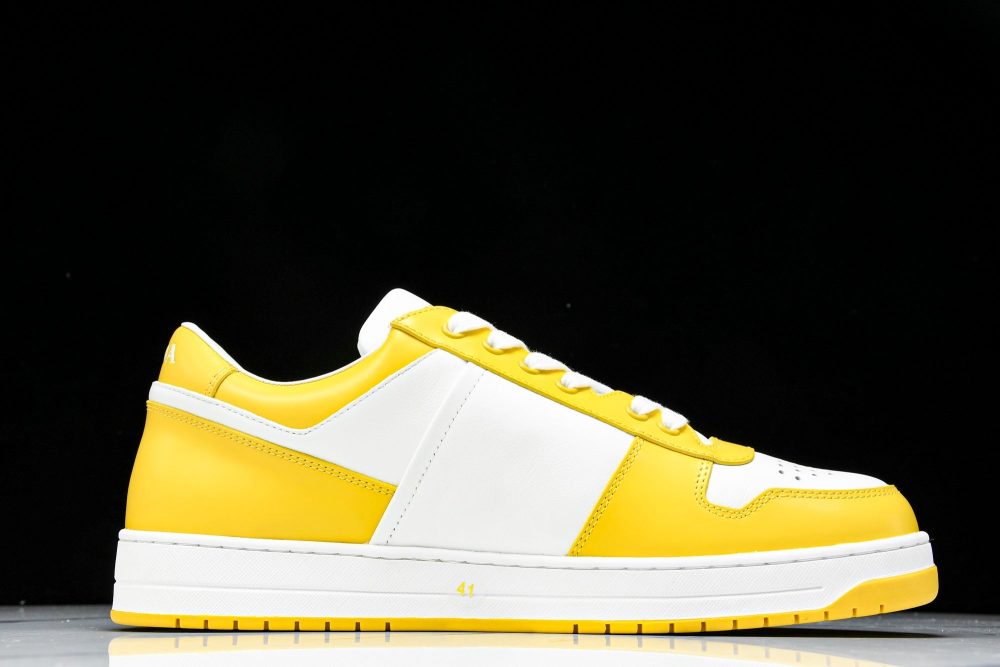 Prada Downtown Sneaker 'White Yellow' - Image 3
