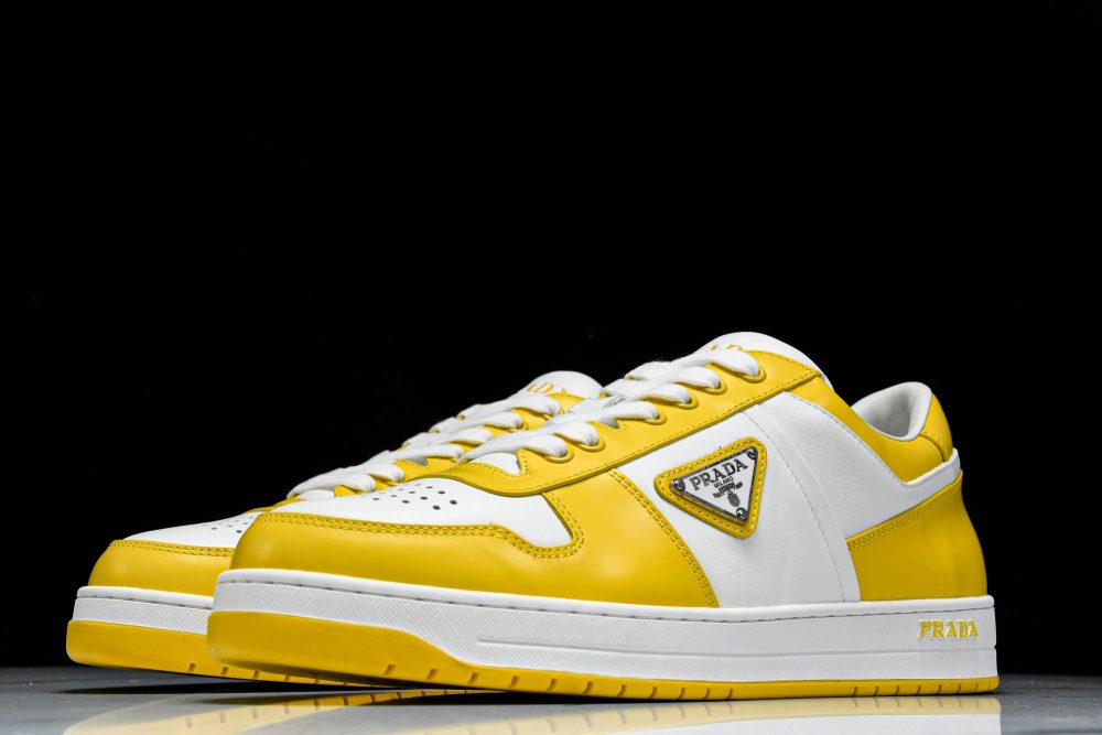 Prada Downtown Sneaker 'White Yellow' - Image 2