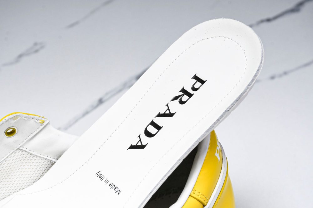 Prada Downtown Sneaker 'White Yellow' - Image 10
