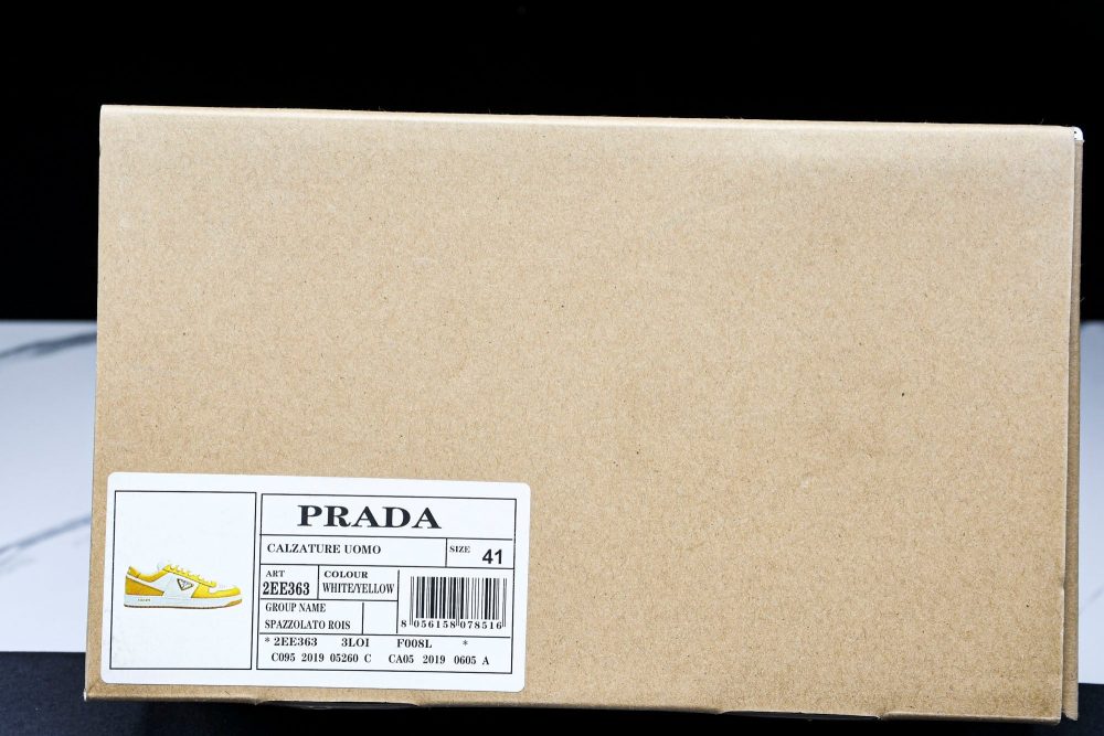 Prada Downtown Sneaker 'White Yellow' - Image 30