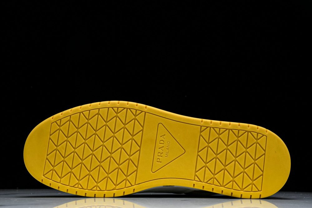 Prada Downtown Sneaker 'White Yellow' - Image 4