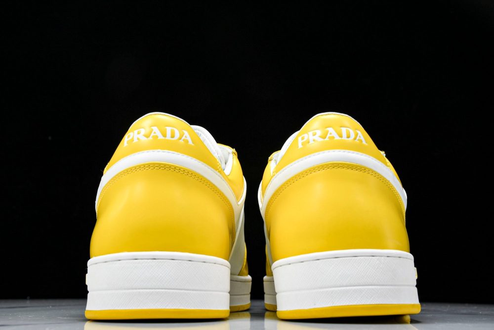 Prada Downtown Sneaker 'White Yellow' - Image 6