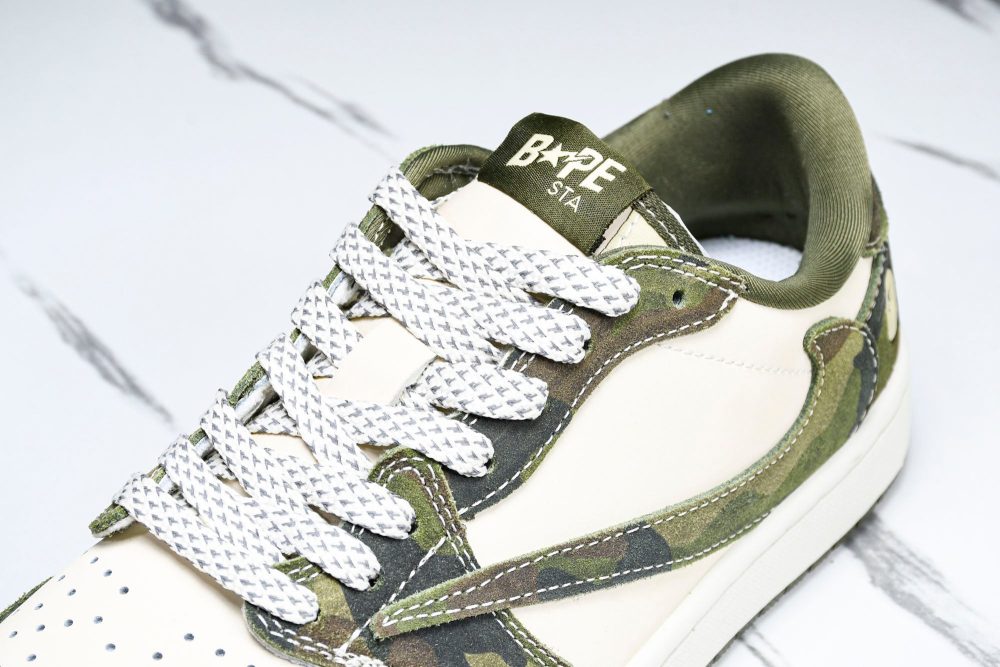 Travis Scott AJ1 Low x BAPE 'Camo' (Custom) - Image 15