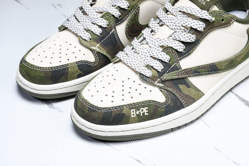 Travis Scott AJ1 Low x BAPE 'Camo' (Custom) - Image 13