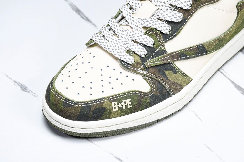 Travis Scott AJ1 Low x BAPE 'Camo' (Custom) - Image 18