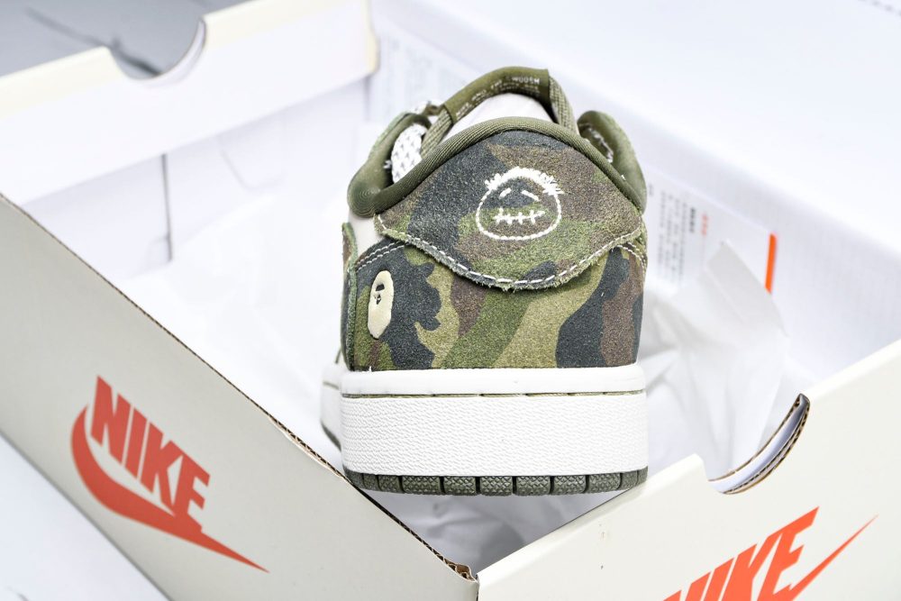 Travis Scott AJ1 Low x BAPE 'Camo' (Custom) - Image 24