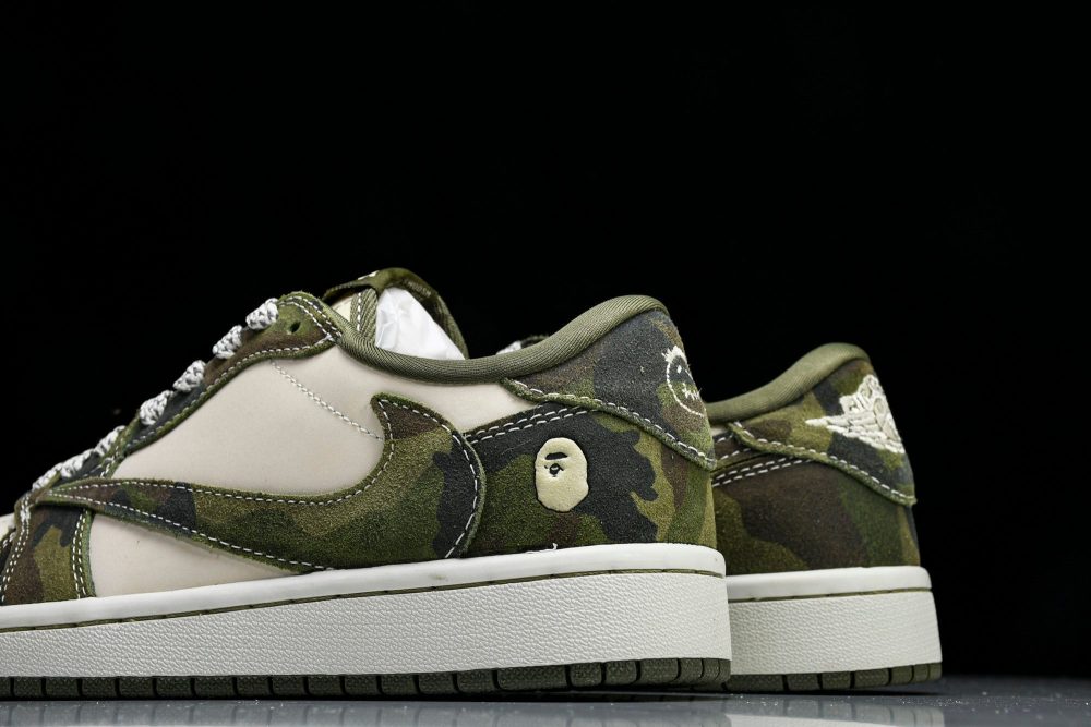 Travis Scott AJ1 Low x BAPE 'Camo' (Custom) - Image 6