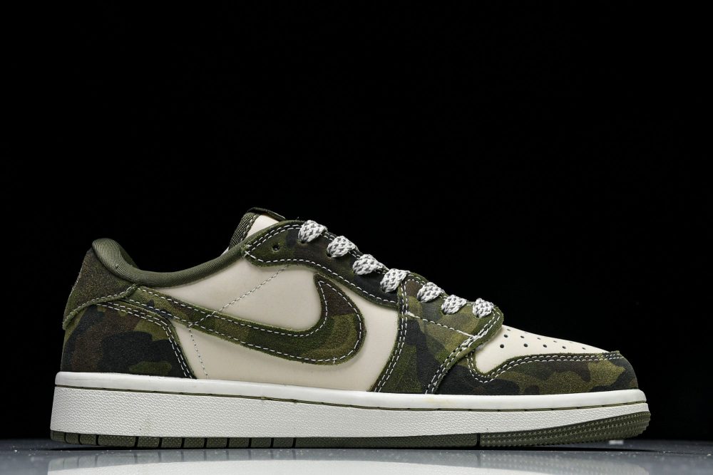 Travis Scott AJ1 Low x BAPE 'Camo' (Custom) - Image 3