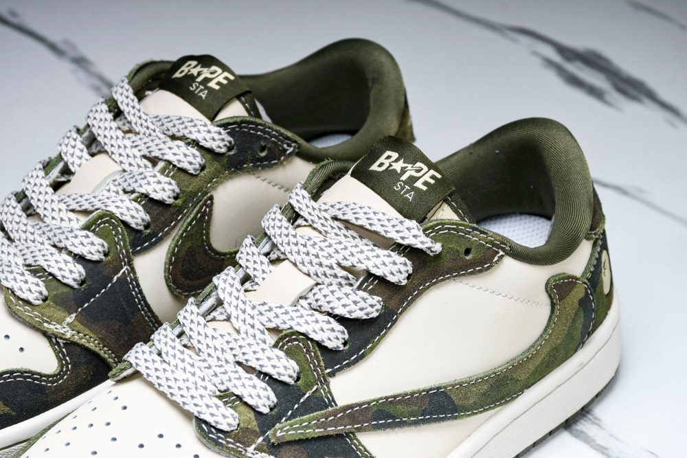 Travis Scott AJ1 Low x BAPE 'Camo' (Custom) - Image 26