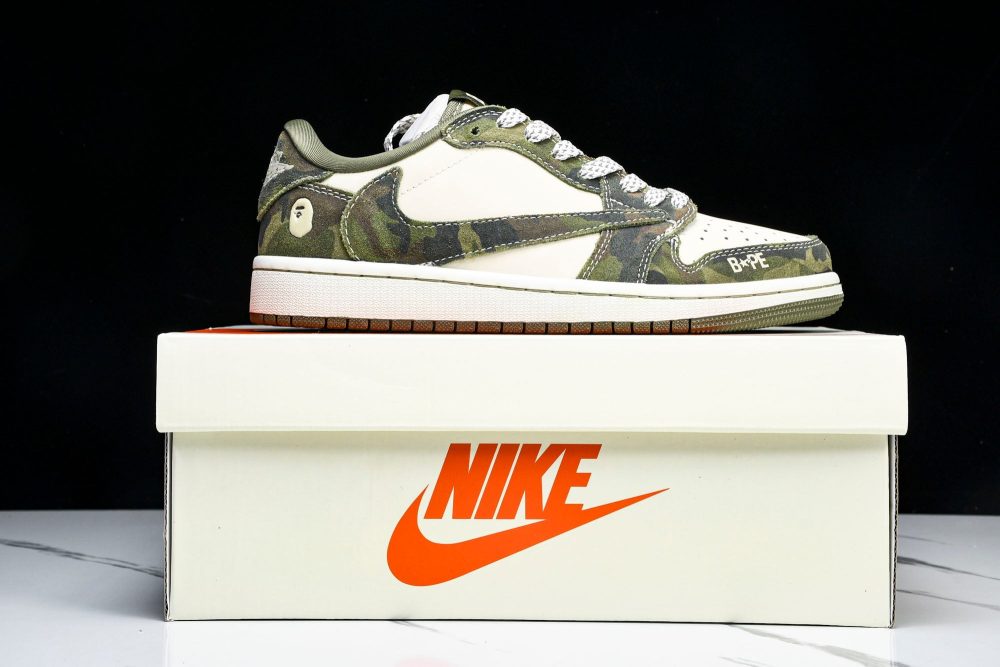 Travis Scott AJ1 Low x BAPE 'Camo' (Custom) - Image 30
