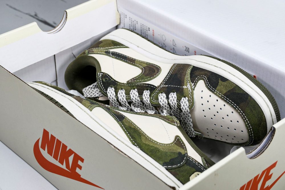 Travis Scott AJ1 Low x BAPE 'Camo' (Custom) - Image 16