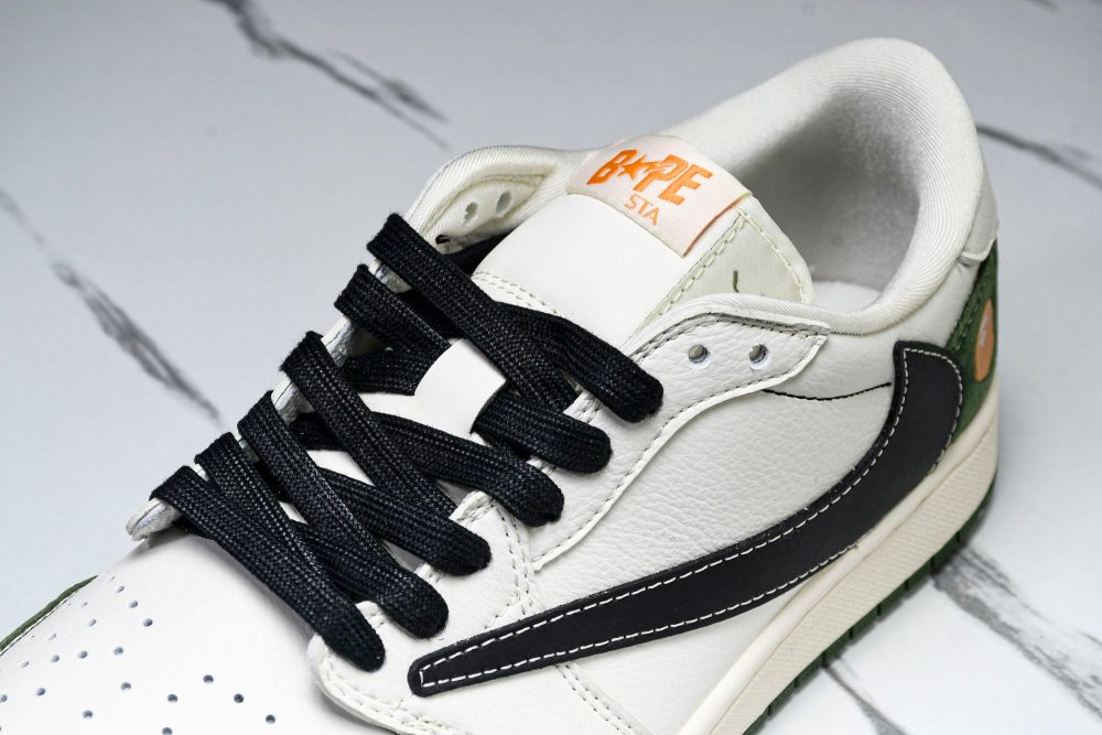 Travis Scott AJ1 Low x BAPE 'Green Black' (Custom) - Image 24