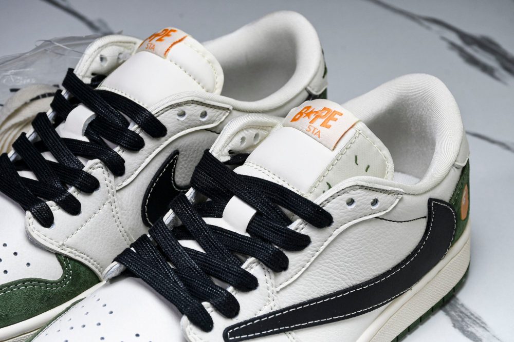 Travis Scott AJ1 Low x BAPE 'Green Black' (Custom) - Image 25