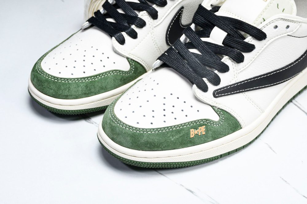 Travis Scott AJ1 Low x BAPE 'Green Black' (Custom) - Image 27