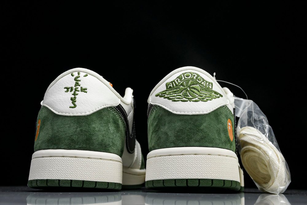 Travis Scott AJ1 Low x BAPE 'Green Black' (Custom) - Image 6