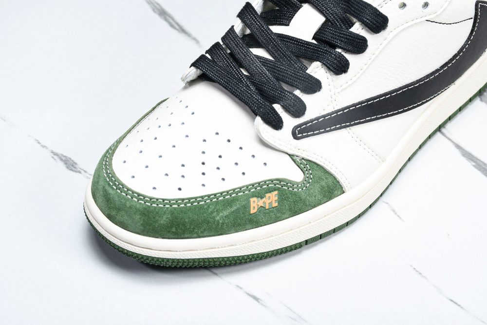 Travis Scott AJ1 Low x BAPE 'Green Black' (Custom) - Image 28