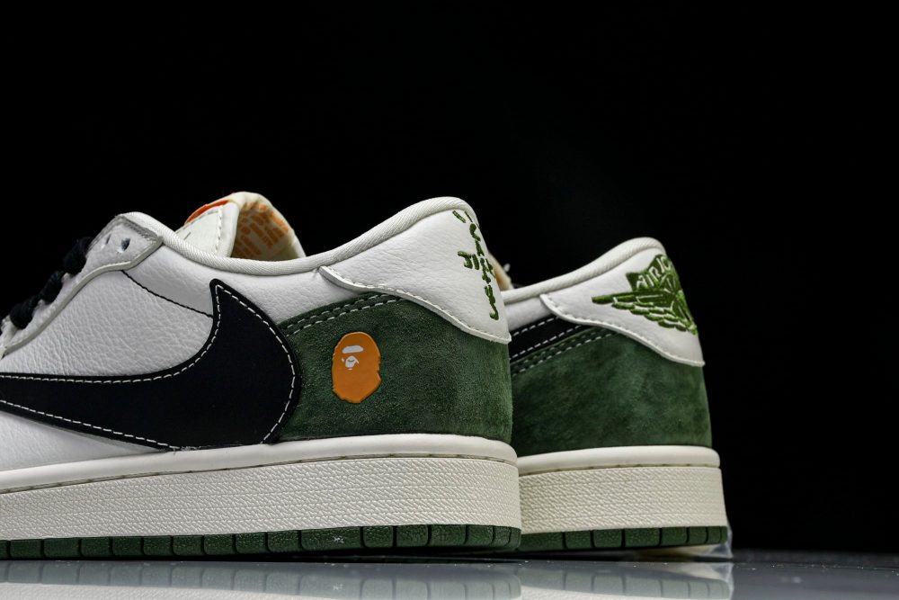 Travis Scott AJ1 Low x BAPE 'Green Black' (Custom) - Image 7