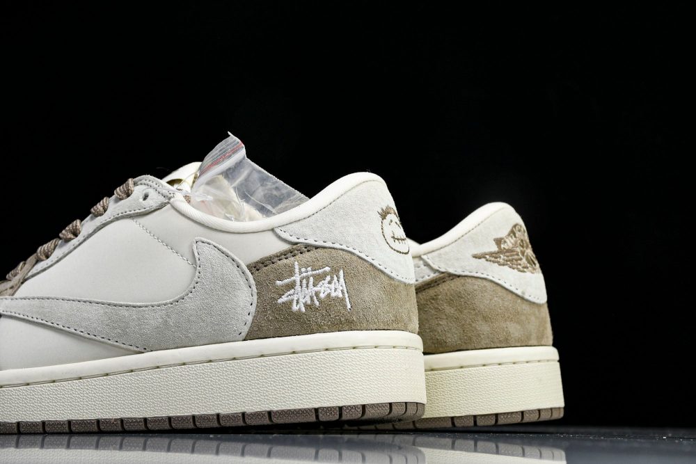 Travis Scott AJ1 Low x Stussy 'Beige' (Custom) - Image 7