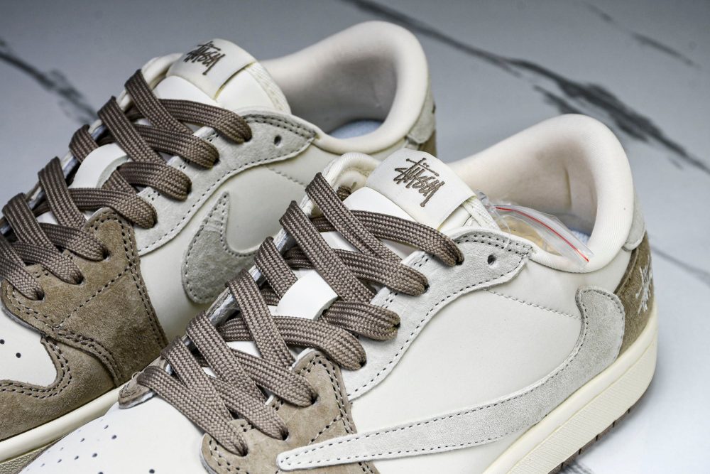Travis Scott AJ1 Low x Stussy 'Beige' (Custom) - Image 15