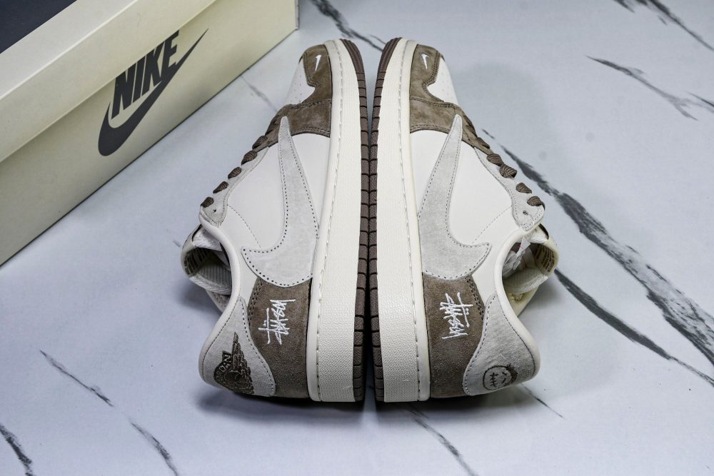 Travis Scott AJ1 Low x Stussy 'Beige' (Custom) - Image 18