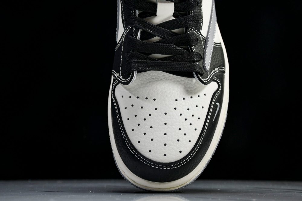 Travis Scott AJ1 Low x Stussy 'Black White Grey' (Custom) - Image 4