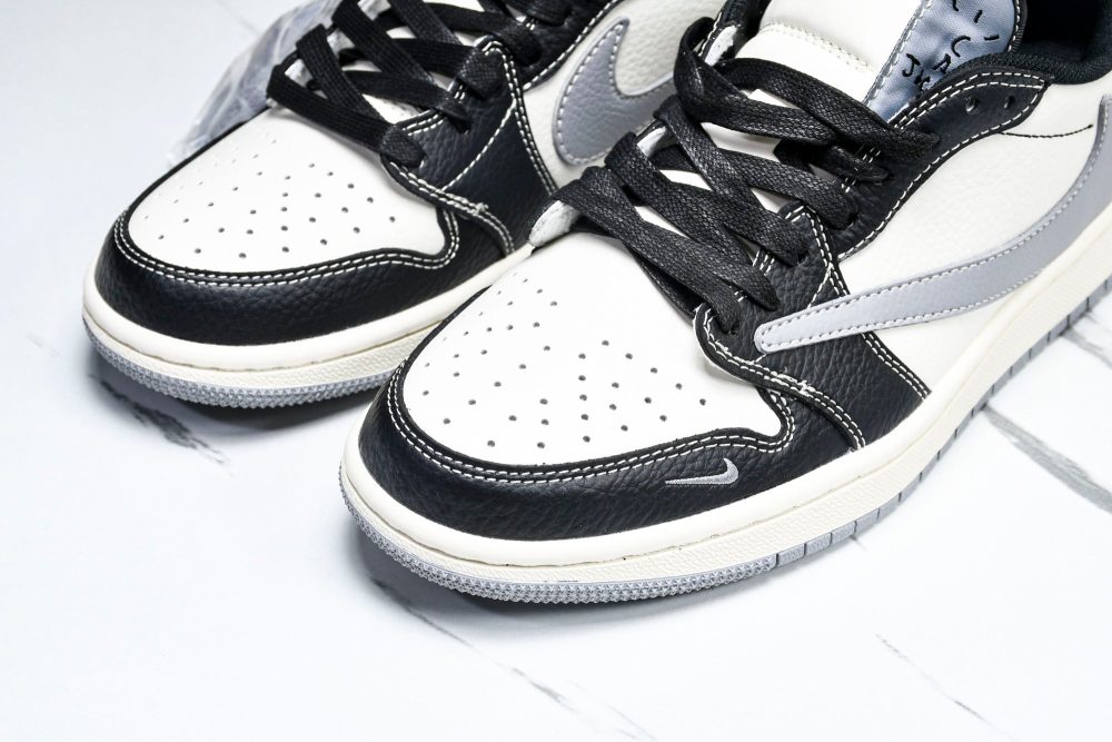 Travis Scott AJ1 Low x Stussy 'Black White Grey' (Custom) - Image 24