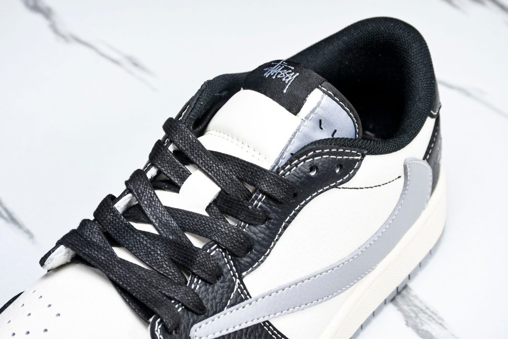 Travis Scott AJ1 Low x Stussy 'Black White Grey' (Custom) - Image 25