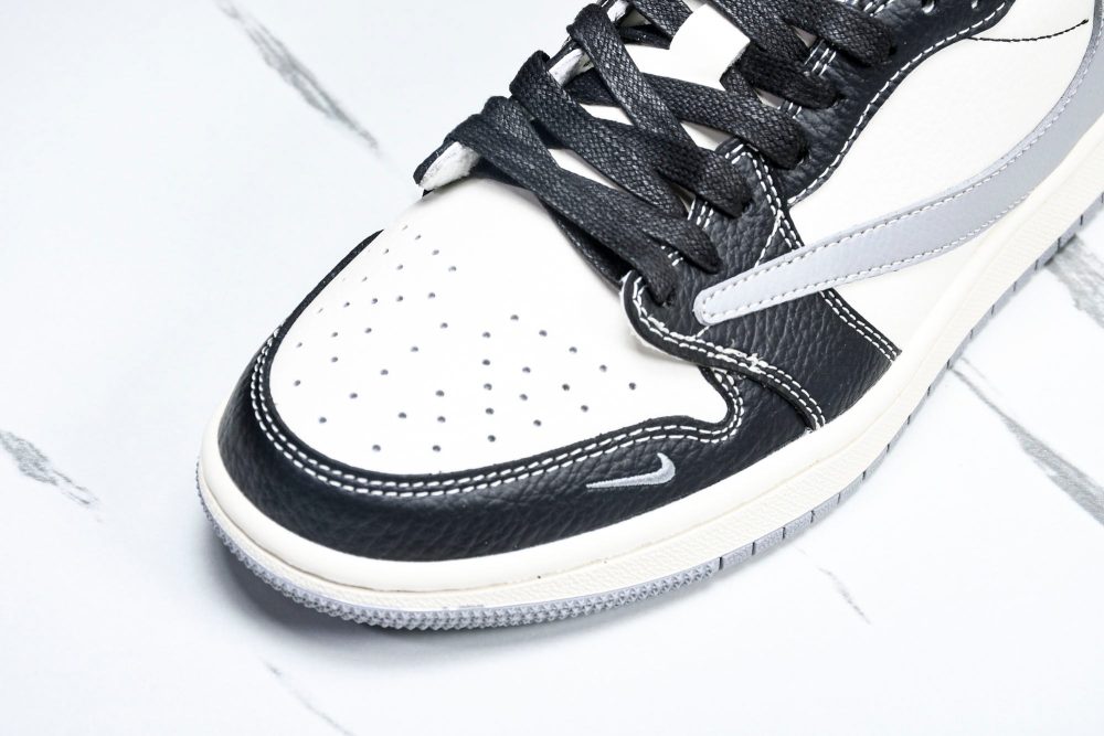 Travis Scott AJ1 Low x Stussy 'Black White Grey' (Custom) - Image 11