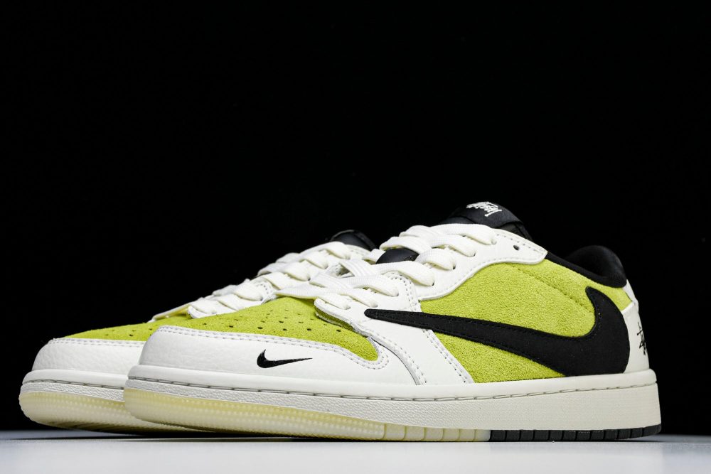 Travis Scott AJ1 Low x Stussy 'Bright Cactus' (Custom) - Image 2