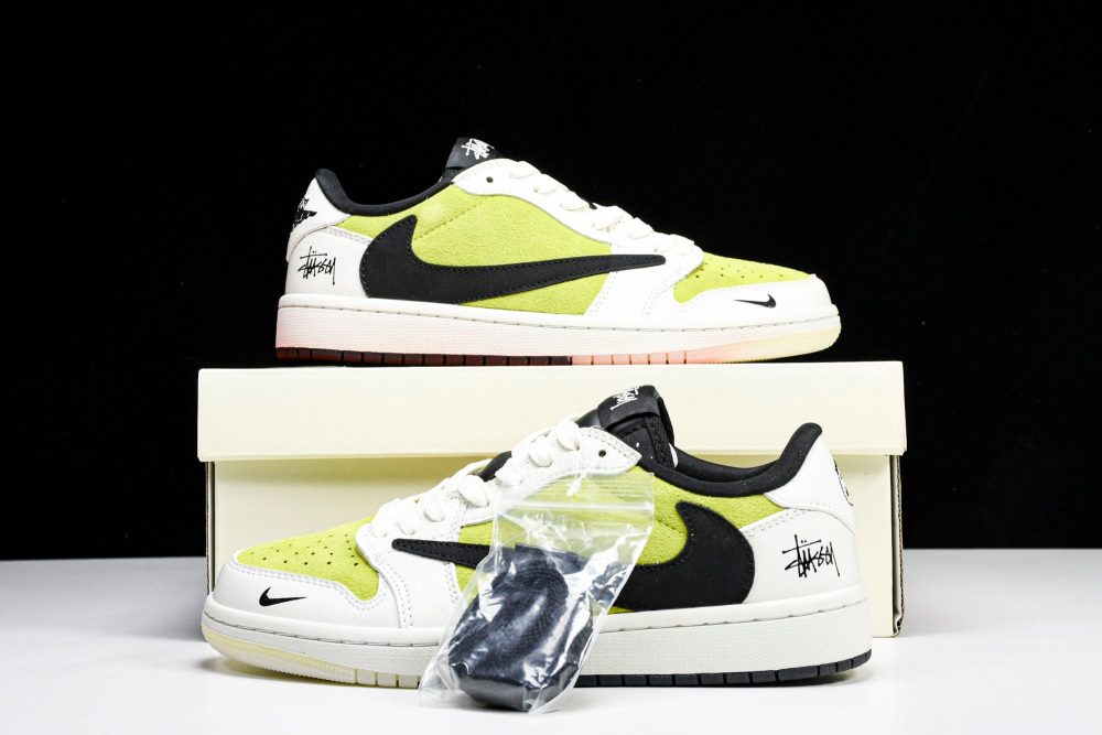 Travis Scott AJ1 Low x Stussy 'Bright Cactus' (Custom) - Image 19