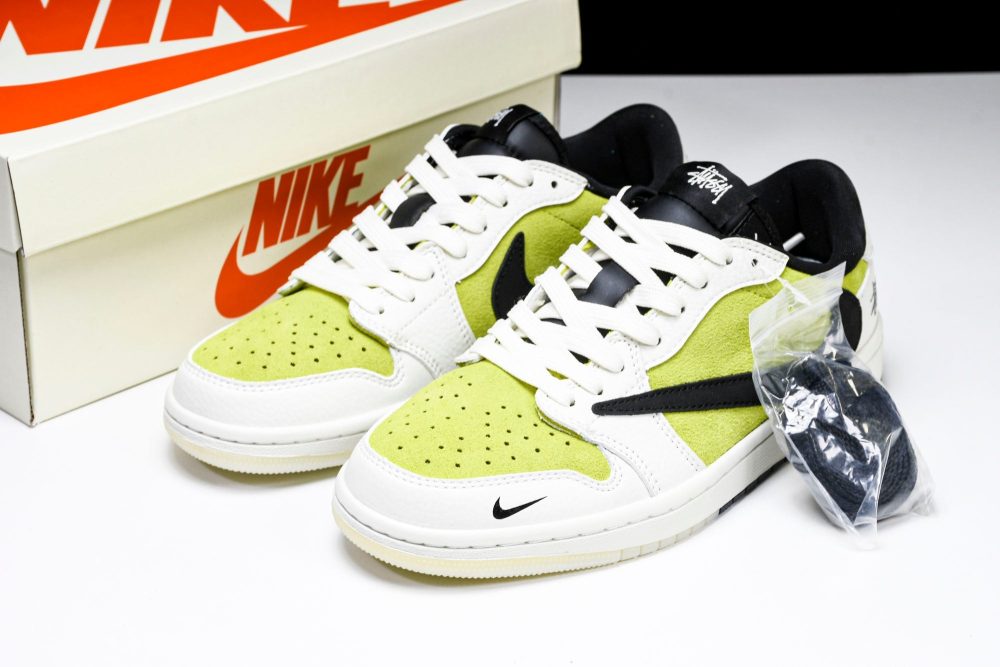 Travis Scott AJ1 Low x Stussy 'Bright Cactus' (Custom) - Image 30