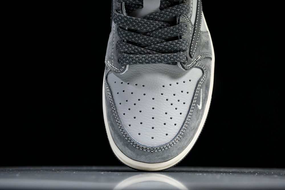 Travis Scott AJ1 Low x Stussy 'Grey' (Custom) - Image 5