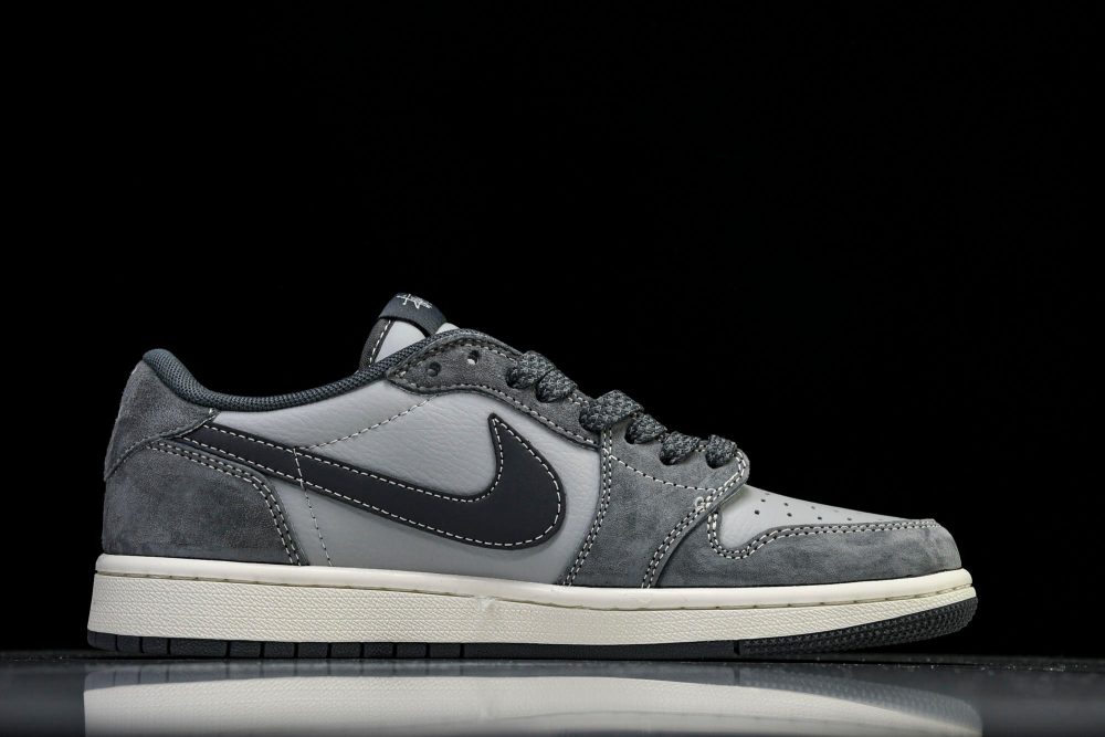 Travis Scott AJ1 Low x Stussy 'Grey' (Custom) - Image 3