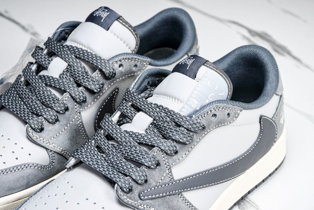 Travis Scott AJ1 Low x Stussy 'Grey' (Custom) - Image 17