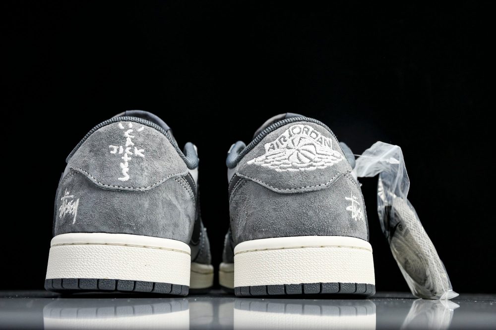 Travis Scott AJ1 Low x Stussy 'Grey' (Custom) - Image 10