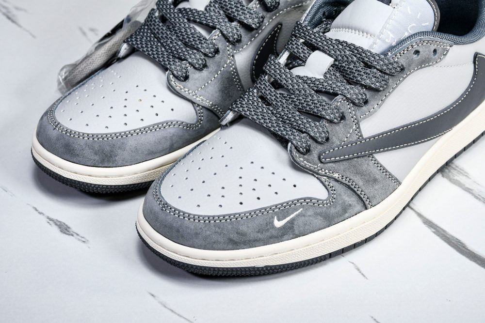 Travis Scott AJ1 Low x Stussy 'Grey' (Custom) - Image 19