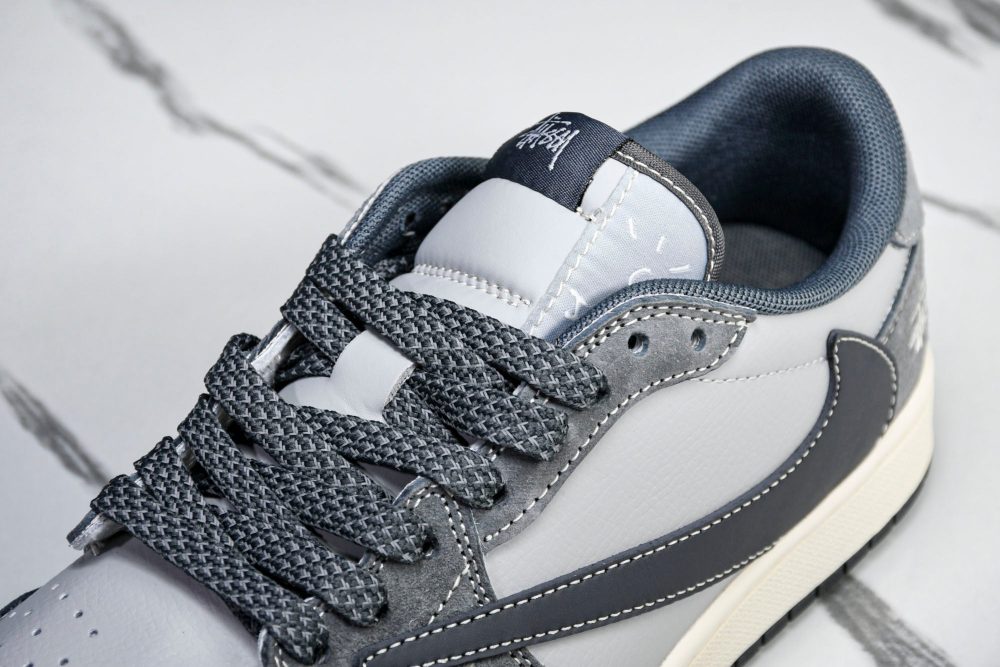 Travis Scott AJ1 Low x Stussy 'Grey' (Custom) - Image 30