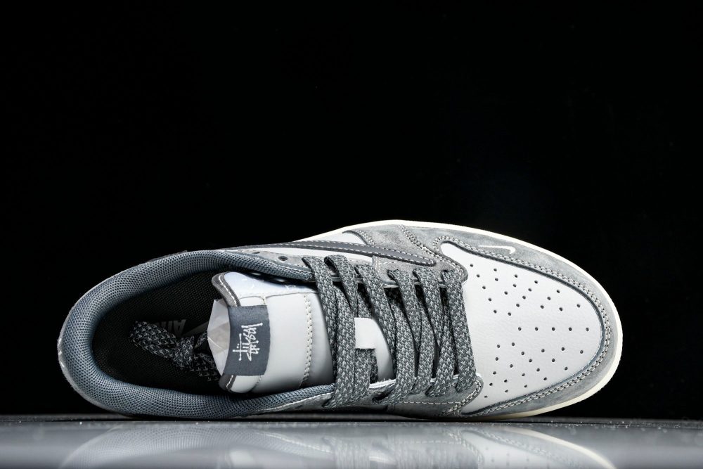 Travis Scott AJ1 Low x Stussy 'Grey' (Custom) - Image 4