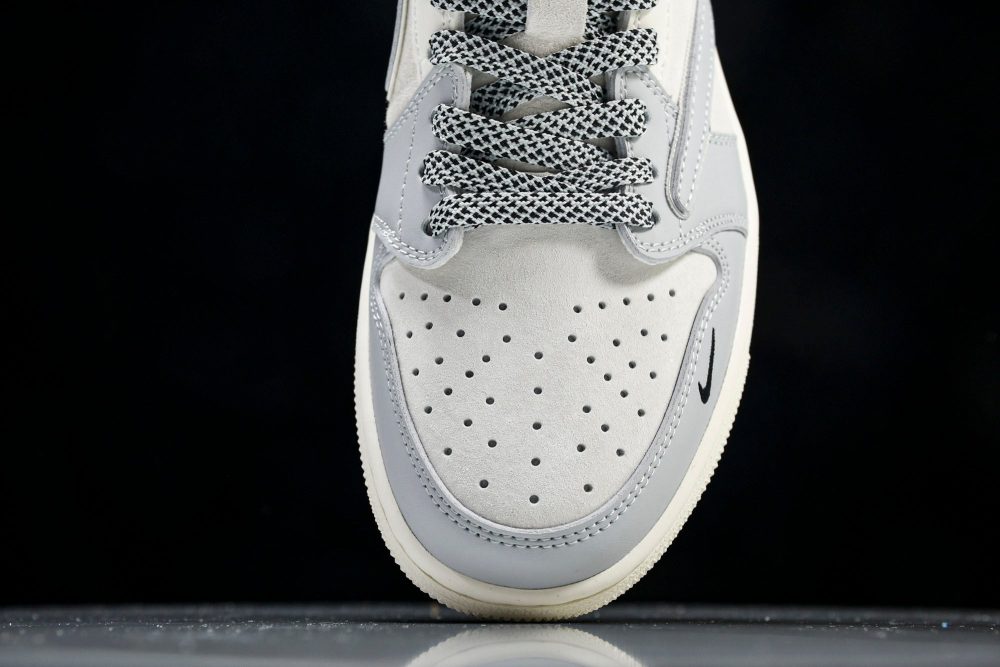 Travis Scott AJ1 Low x Stussy 'Silver' (Custom) - Image 5