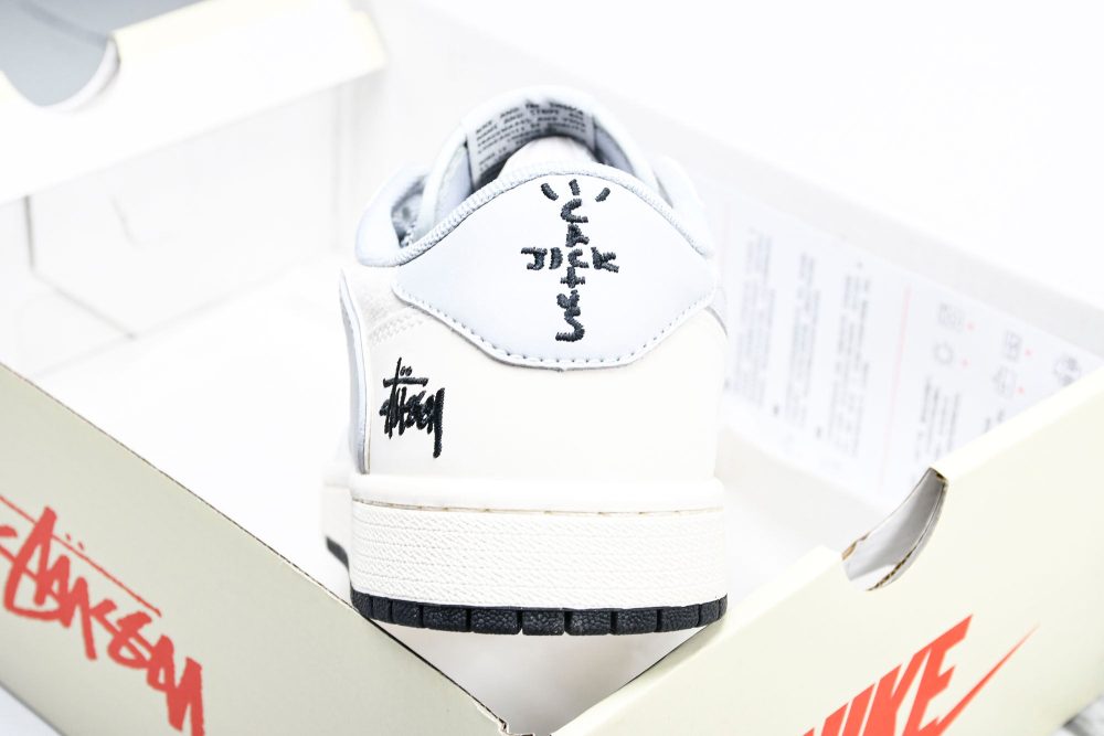 Travis Scott AJ1 Low x Stussy 'Silver' (Custom) - Image 15
