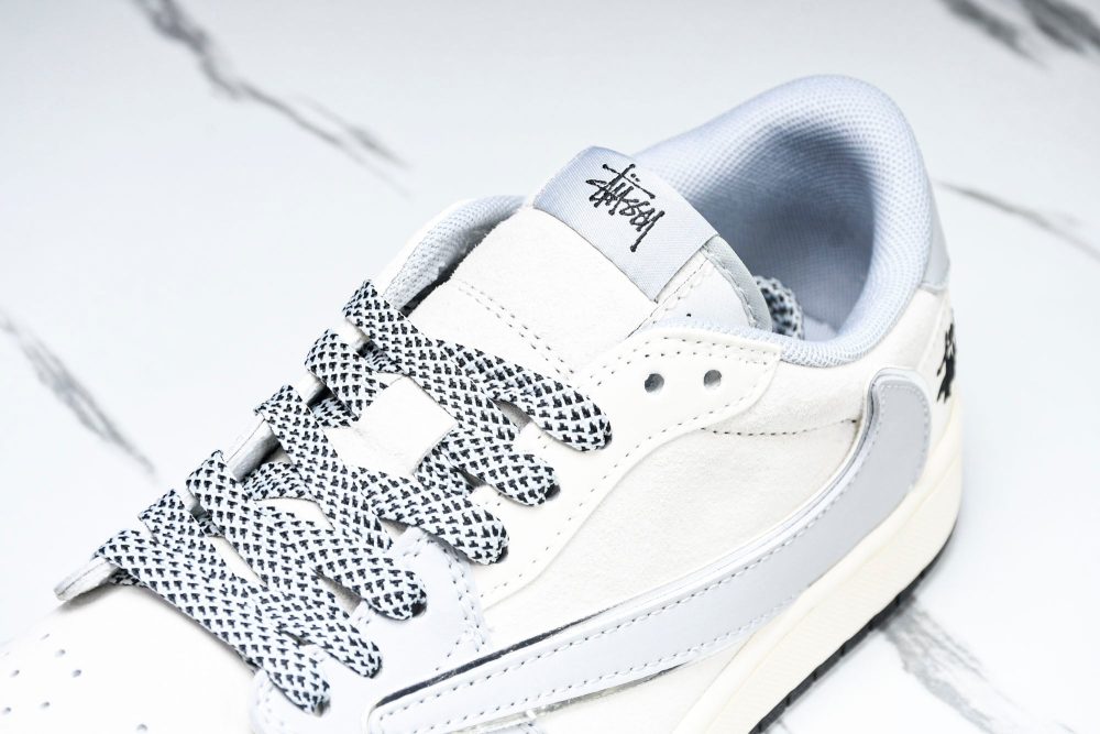 Travis Scott AJ1 Low x Stussy 'Silver' (Custom) - Image 19